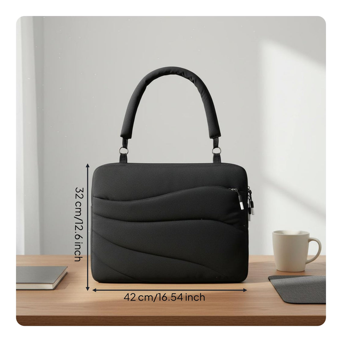 Puffer Computer Bag Lightweight Quilted Laptop Tote Shockproof for Office