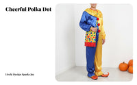 Clown Costume Set Curly Hair Polka Dot Clown Outfit Comfortable for Cosplayers