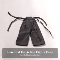 Black Doll Pants with Straps Cloth Material 1/6 Scale Action Figure Outfit