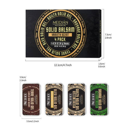 4 Pack Portable Fragrance Salve Solid Fragrance Tin Easy to Apply Personal Care for Office