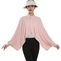 Sun Protection Cape Breathable Outerwear Button Closure for Women
