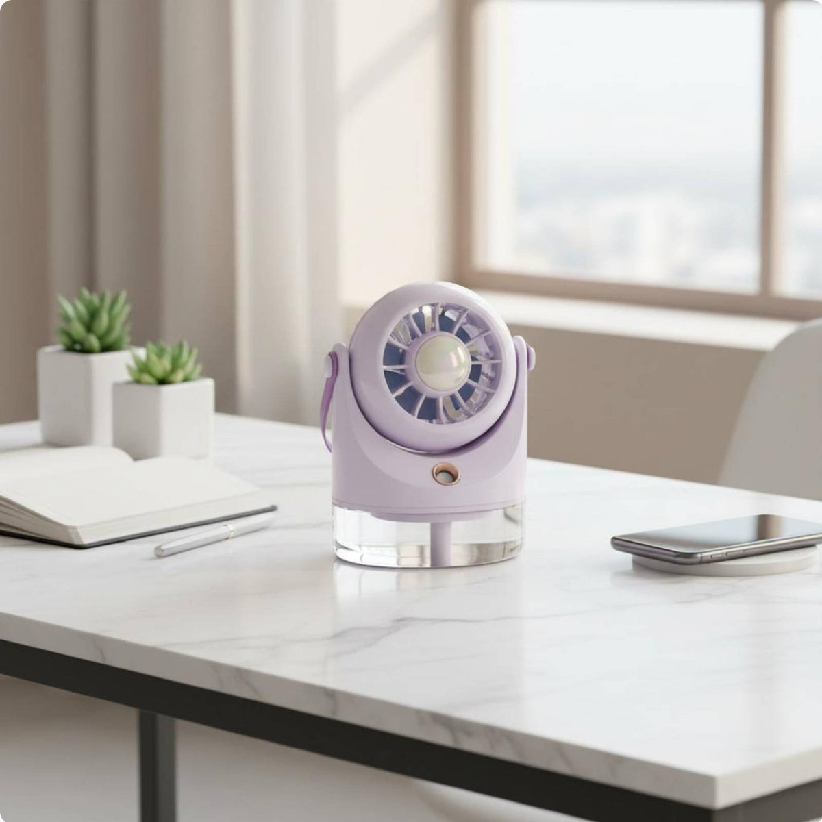 USB Desktop Misting Fan Rechargeable Desktop Evaporative Cooler for Dorm Room