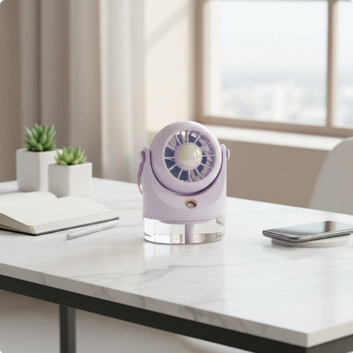 USB Desktop Misting Fan Rechargeable Desktop Evaporative Cooler for Dorm Room