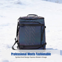 Professional Outdoor Ski Backpack, Waterproof 35L, Iridescent Reflective, Double Compartment Gear Bag
