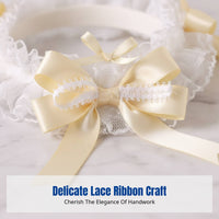 Feather Mini Hat, Milk Yellow Silk Headband, Sweet Vintage Ballet Lace Hair Clip for Children