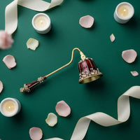 Vintage Enamel Candle Wick Quencher Safe Extinguishing Long Handle Candle Wick Quencher Jeweled Wick Extinguishing Tool