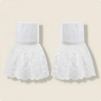 Retro Lace Sleeve Cuff Decorative Trim Lace Arm Sleeve See-Through Ruffle Wrist Cuffs for Party