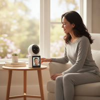 Desktop Visual Communication System with Monitor Single-Button Visual Communication System Camera Two-Way Door Phone for Families, Parents, Elderly, Home