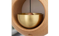 Entryway Brass Bell Solid Wood Wooden Frame Door Chime Minimalist Design
