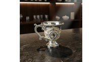 European Style Spirit Cup Elegant Design Vintage Metal Embossed Details Ornate Toasting Goblet for Wedding, Party, Bar