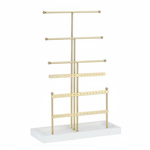 6-Tier Jewelry Stand Large Capacity Necklace and Earring Holder Necklace Holder with Tray Multi-Functional for Bedroom, Closet