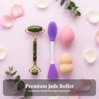 4 Pieces Makeup Blending Face Brush and Sponge Kit Gentle Exfoliation Facial Cleansing and Massage Set Long-Lasting for Adults, Bathroom