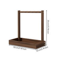 Jewelry Stand with Band Tray Rectangular Jewelry Organizer with Hooks for Women