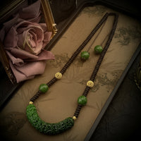 Necklace with Carved Centerpiece Bold Statement Necklace Summer for Women