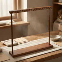 Wood Necklace Display Rack Rustic Style Desktop Necklace Holder for Bedroom
