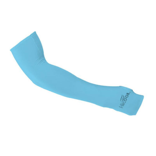 Ice Silk Sun Protection Arm Sleeves, Thumb Hole, Extended Design, Unisex Sports
