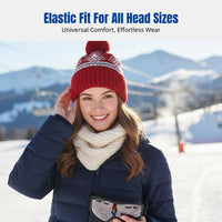 Winter Christmas Tassel Knitted Hat, Fair Isle knit cap, Windproof Pullover Cap, Unisex Festive Headwear