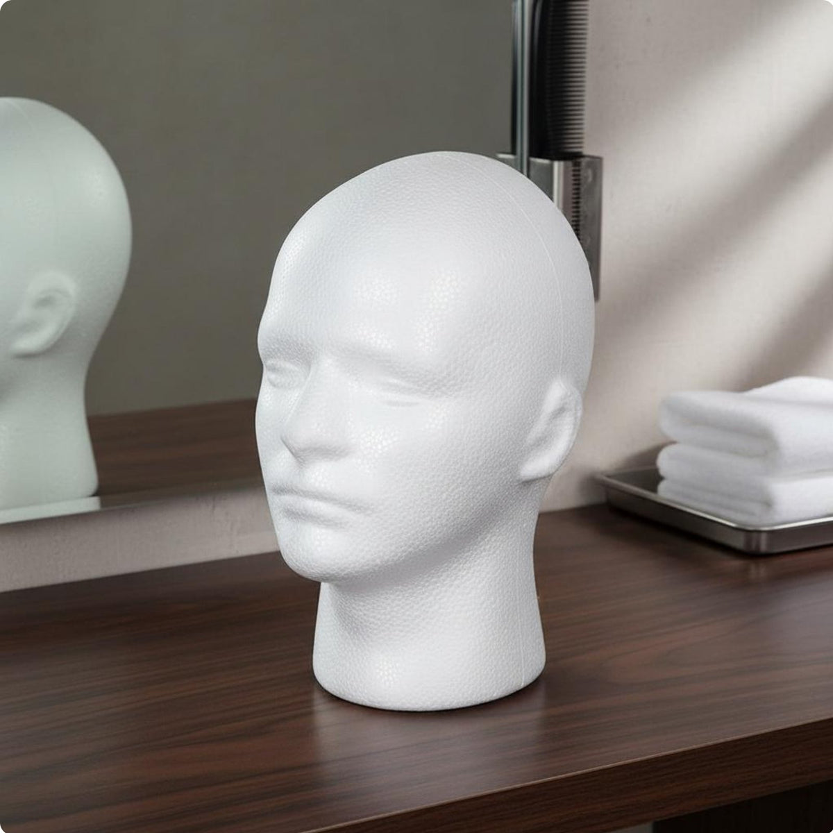 2 Pieces Cosplay Head Model Lightweight Foam Mannequin Head for Salon