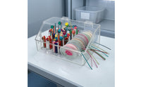 Acrylic Oral Storage Holder Hinged Lid Orthodontic Chain Box Clear