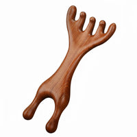Sandalwood Meridian Comb Portable Five-Prong Head Massager for Spa, Travel