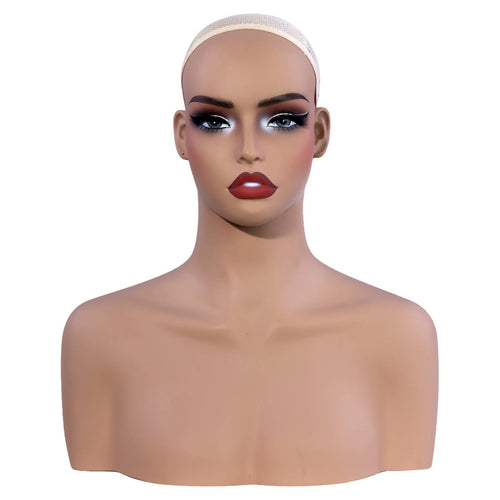 Hairpiece Display Bust Easy to Clean Hairpiece Display Head Female Mannequin Head