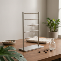 Metal Jewelry Stand Horizontal Rods Accessory Storage Slim Design