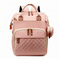 Multifunction Diaper Bag Multiple Compartments Woven Diaper Backpack
