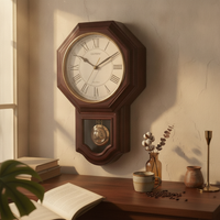 Chinese-Style Wall Timepiece Roman Numerals Home Decor Non-Ticking