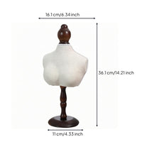 Necklace Bust Display Stand Wood-Tone Necklace Display Bust Torso-Shaped