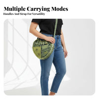 Heart Shaped Denim Bag Adjustable Strap Denim Crossbody Purse Fashion Heart Purse for Women, Teens, Shopping