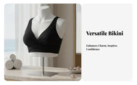 Stretchy Material Cross Swim Top Removable Pads Cross Back Swim Top Flattering Fit for Adults, Teens, Summer, Swimming