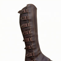 Medieval Boot Cover PU Leather Renaissance Boot Cover Metal Hardware