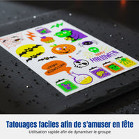 Fluorescent Kids Stickers, Halloween Pumpkin, Cartoon Face