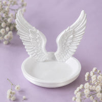 Angel Feather Jewelry Tray Glossy Winged Band Holder Solid Look