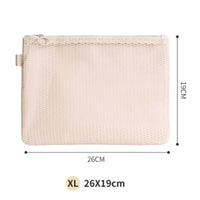 3 Pieces Doubledouble-Panel Breathable Pouch Transparent Design Mesh Outing