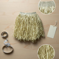 Hawaiian Grass Skirt Authentic Look Luau Flower Lei Kit Easy Wear for Performers