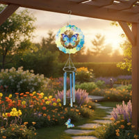 3D Butterfly Wind Chime Reflective Mandala Wind Easy to Hang for Balcony