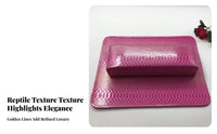 2 Pieces Waterproof Manicure Hand Rest Set Comfortable Support Snakeskin Pattern Hand Pillow Easy to Clean for Manicurists, Home, Travel