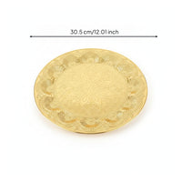 Ornate Serving Tray Round Decorative Tray Raised Relief for Snacks, Pastries