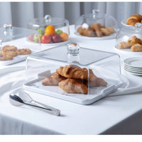 Rectangular Cake Cover Particle-Resistant Buffet Display Cover Rectangular Lidded Cake Tray Long-Lasting Transparent Food