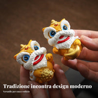 Leone Cinese Portafortuna da Scrivania Significato Simbolico per Collezionisti