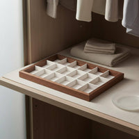Walnut Wood Grain Organizer Dustproof Glass Lid Jewelry Organizer Jewelry Storage Container Elegant Design