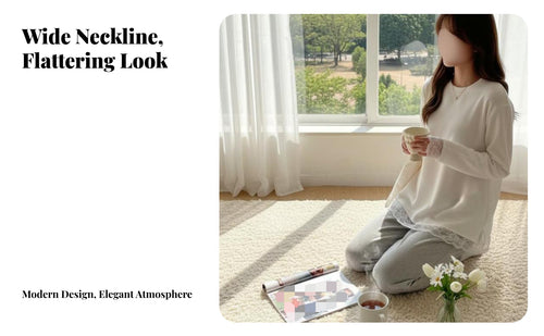 Lace Long Sleeve T-Shirt, Soft Brushed Pullover, Korean Style, Relaxed Fit Top