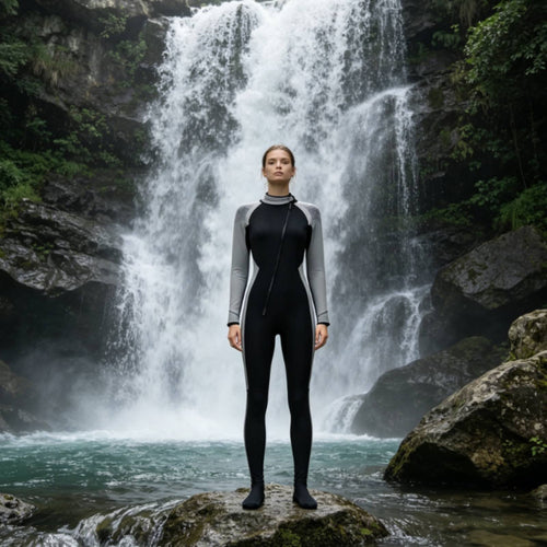 3mm Neoprene Wetsuit Jellyfish Protection Long Sleeve Wetsuit 3mm Neoprene Suit Thermal Insulation Water Sports Gear Back Zipper