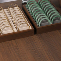 Bracelet Display Tray Soft Lining Bangle Organizer Tray Wooden Frame Jade Bracelet Display Case for Jewelry Sellers, Store Counter, Boutique