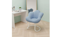 Soft Textile Fluffy Back Vanity Chair Ergonomic Backrest Flower Shaped Chair High-Density Foam Luxuriously Soft Makeup Stool Stable Base for Girls, Women, Dressing Room, Bedroom