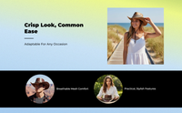 Wide-brim leather sun hat shields sun.