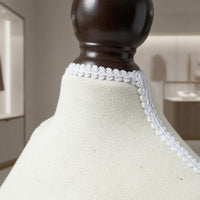 Necklace Bust Display Stand Fine Weave Necklace Display Bust Classic Beige Linen Jewelry Mannequin