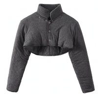 Shoulder Warmer Dark Gray Cropped Upper Garment Stand Cold Weather Clothing