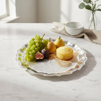 Ornate Metal Tray Light Luxury Rim Tray Multi-Purpose for Coffee Shop